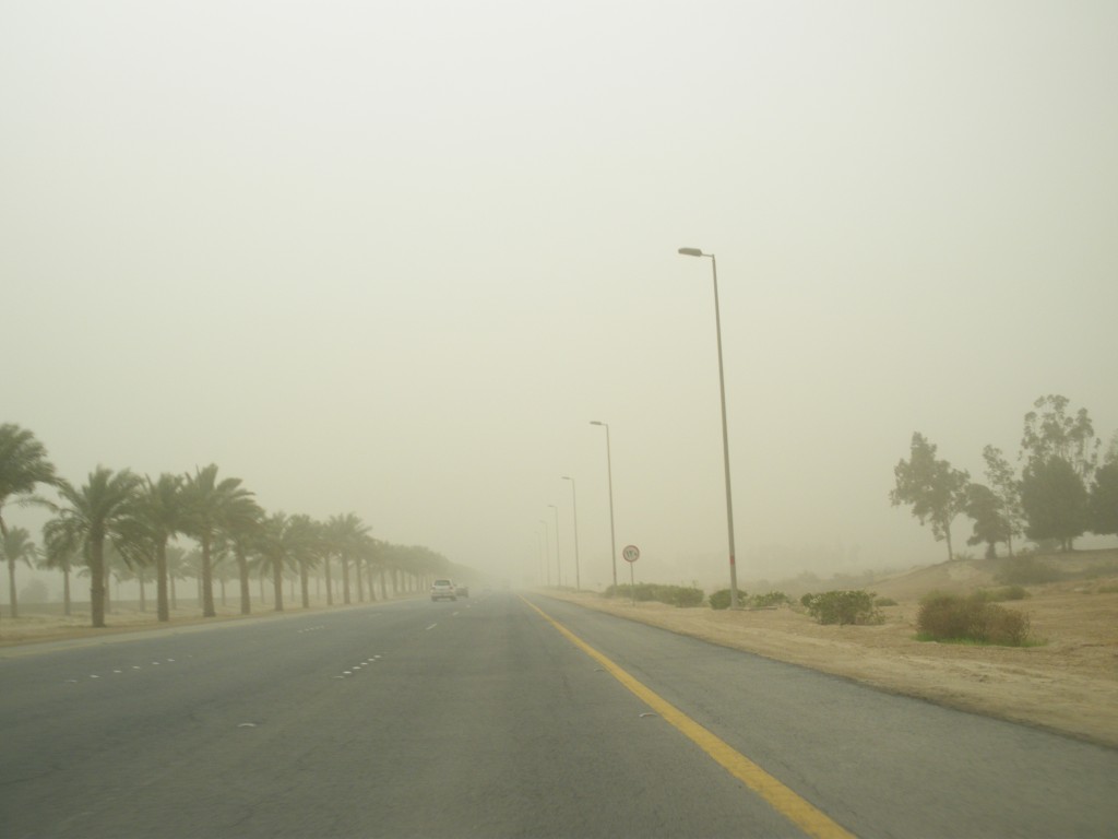 Straße im Sandsturm