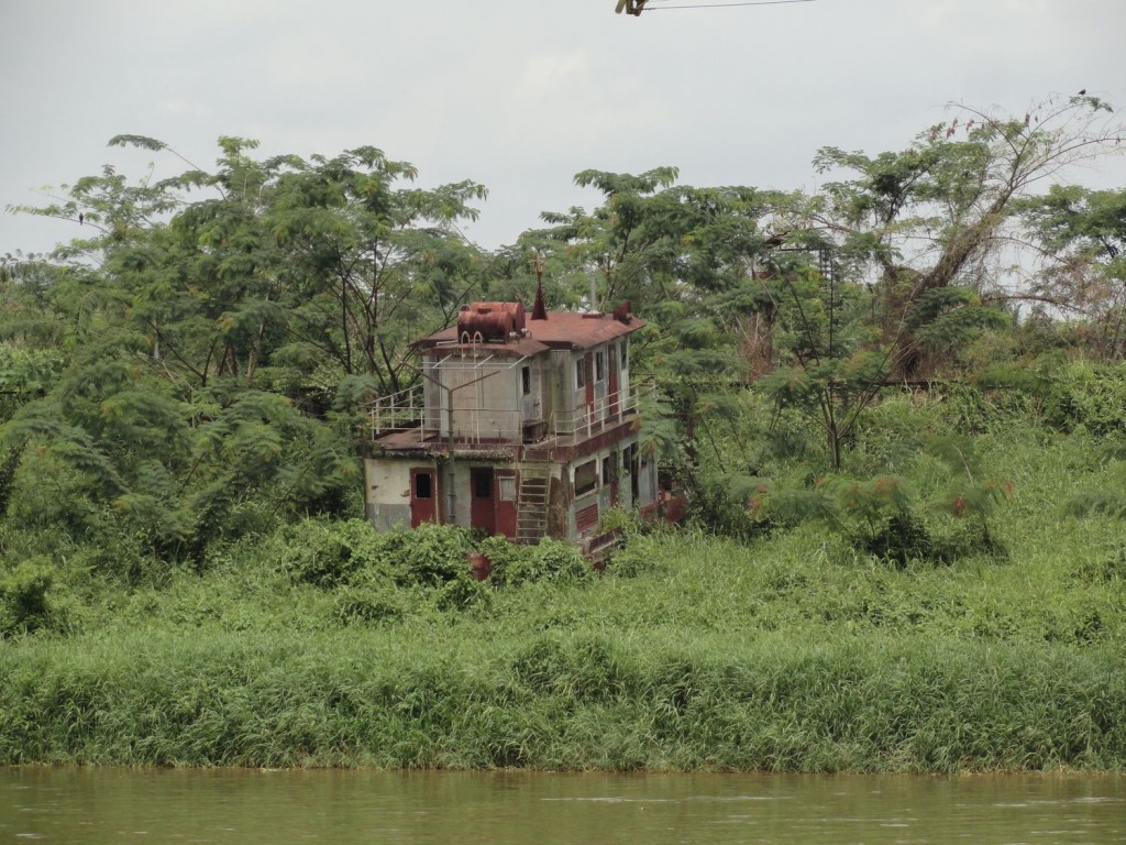 Shipwreck along the river