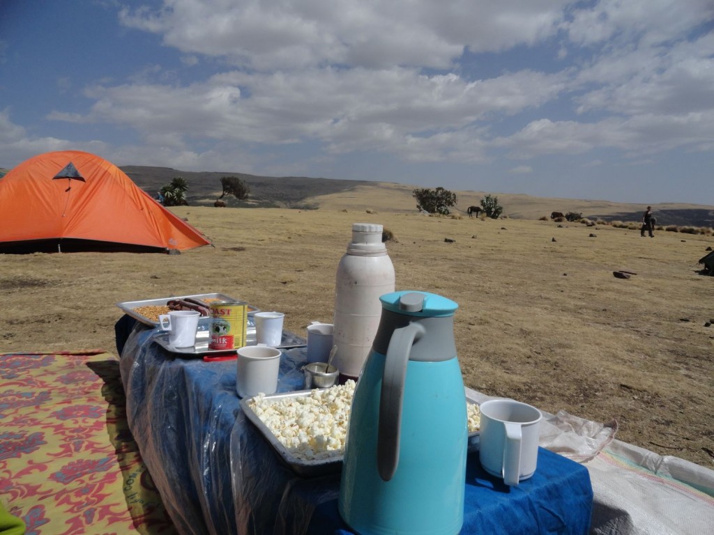 Kaffee und Popcorn nach der Wanderung