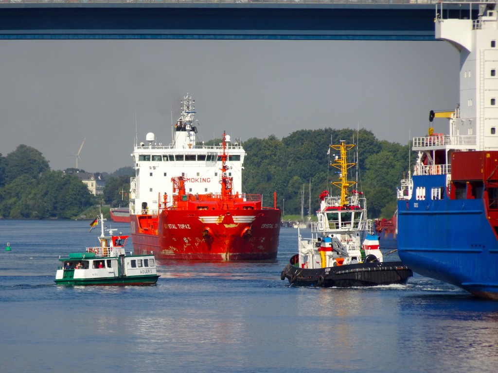 Viel Verkehr auf dem Nord-Ostsee-Kanal