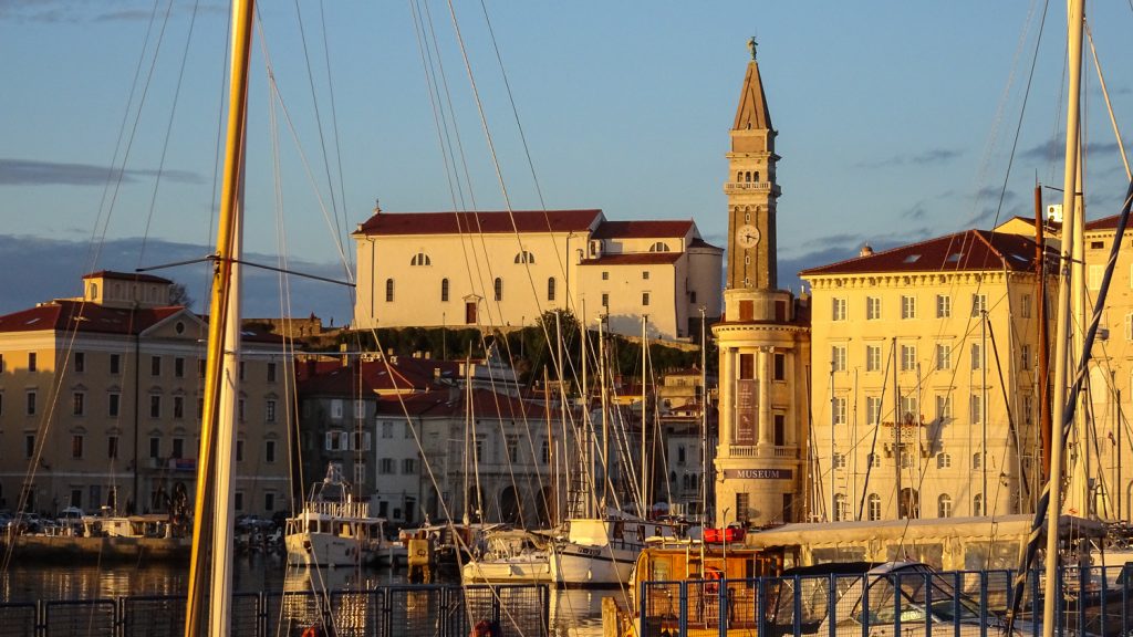 Piran im Sonnenuntergang