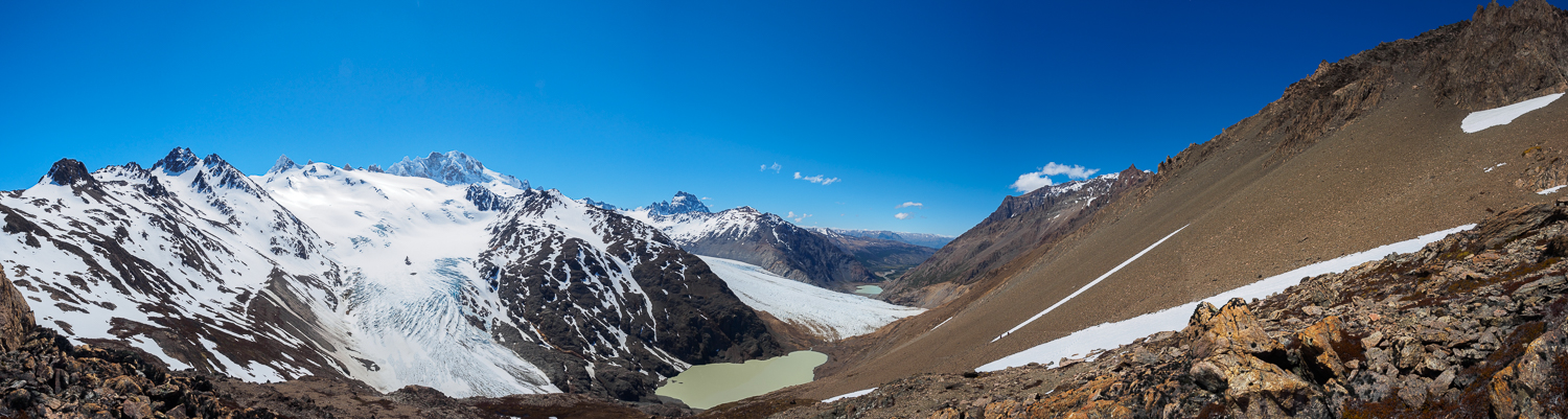 Panorama über die Gletscher Río Túnel